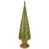 23" Green Christmas Tree Cone on Pedestal with Star Topper Tabletop Decor view 3