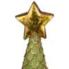 23" Green Christmas Tree Cone on Pedestal with Star Topper Tabletop Decor view 4