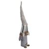 27" Gray and Beige Girl Christmas Gnome with Plaid Toy Sack Figure view 3