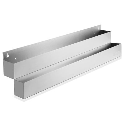 GRIDMANN 42-inch Double Tier Speed Rail - Stainless Steel Liquor Bottle Holder Rack for Bars