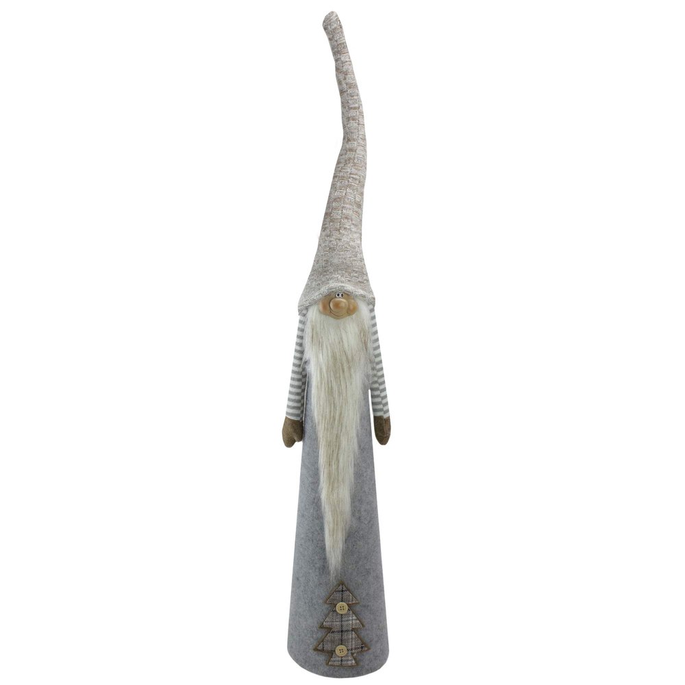22" Gray and Brown Cone Gnome Tabletop Christmas Decoration