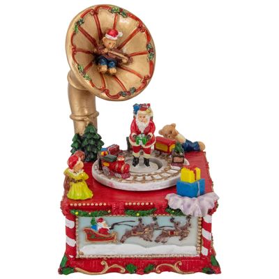 7" Santa Claus on Phonograph Musical Christmas Decoration