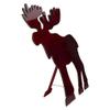 25.5" Red and Black Stained Standing Moose Christmas Tabletop Decor view 2