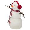 21.5-Inch White and Red Snowflake Sherpa Plush Snowman Christmas Decoration view 3