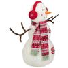 21.5-Inch White and Red Snowflake Sherpa Plush Snowman Christmas Decoration view 4