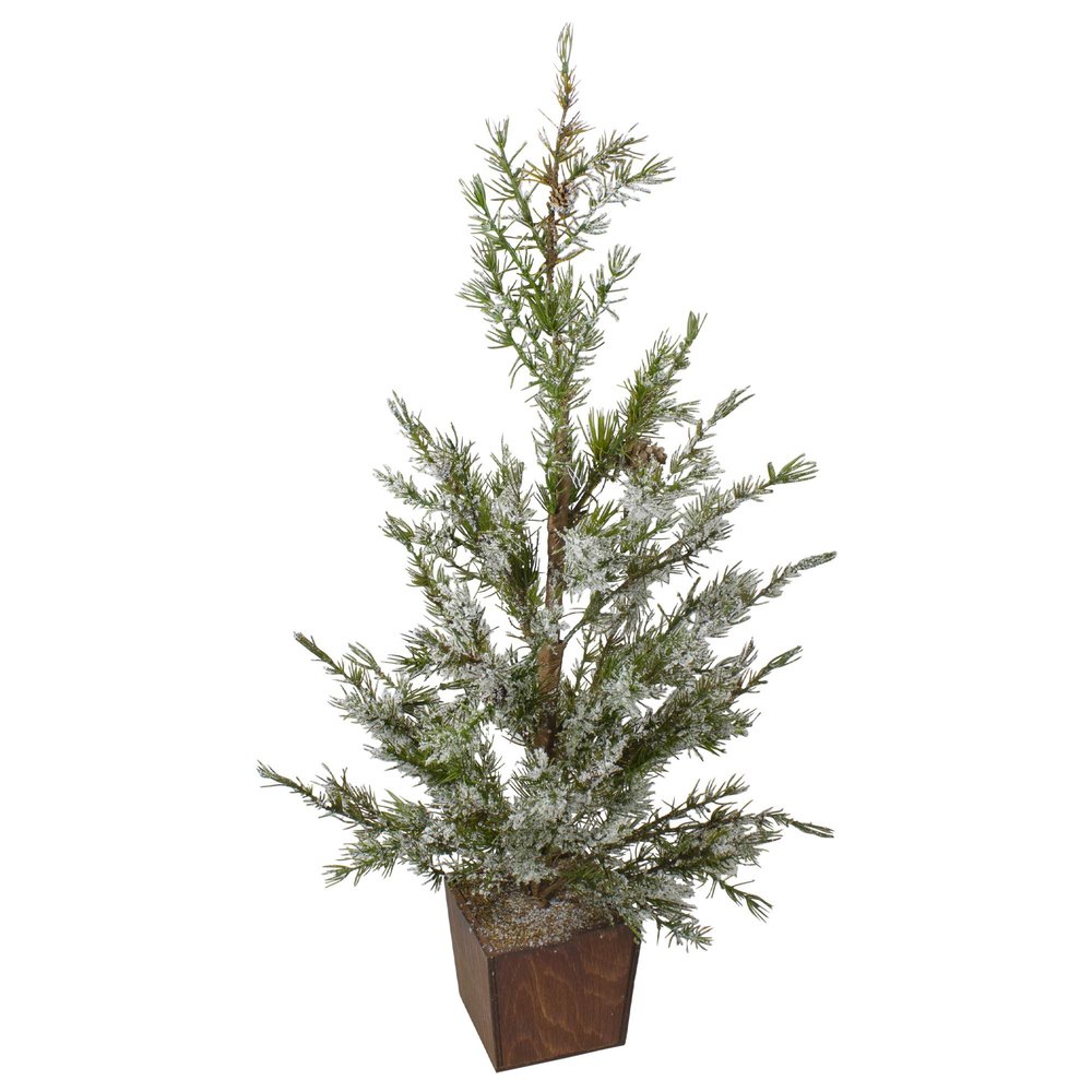 28" Potted Frosted Pine Artificial Christmas Tree  Unlit