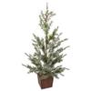 28" Potted Frosted Pine Artificial Christmas Tree  Unlit view 1