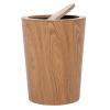 DRSFF Garbage Can Simple Round Clamshell Trash Bins for Kitchen Bathrooms Living Room Bedroom Office Under Desk Waste Paper Basket Wooden Large Wastebasket view 1