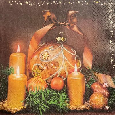 Keep Unique 20-ct 13x13 Christmas Paper Luncheon Decoupage Napkins, 3-Ply Servilletas Candl & Baubles Napkin for Art, Dinner and Party, Disposable Napkins Decor (Love Shabby Chic)