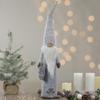23" Gray and Beige Boy Christmas Gnome with Plaid Toy Sack Figure view 2