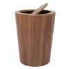 DRSFF Nordic Simple 10L Garbage Can Wooden Non-Printed Flip Rubbish Bin | Round Under Desk Trash Recycling Bins Hotel Lobby Meeting Rooms Waste Paper Basket view 1
