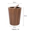 DRSFF Nordic Simple 10L Garbage Can Wooden Non-Printed Flip Rubbish Bin | Round Under Desk Trash Recycling Bins Hotel Lobby Meeting Rooms Waste Paper Basket view 2