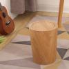 DRSFF Nordic Simple Office Wastebasket Kitchen Clamshell Rubbish Bins Wooden Large Round with Lid Garbage Can Under Desk Trash Bucket  for Bathrooms Living Room Bedroom view 1