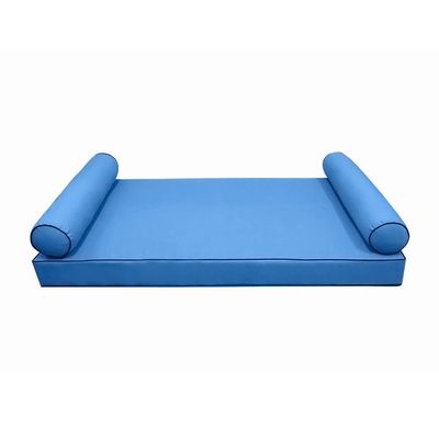 Prolinemax Style 5 - Mattress & Pillow Bolster for Outdoor Indoor Daybed Porch Swing Bed Contrast Trim Twin Size AD102 | Covers ONLY |