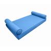 Prolinemax Style 5 - Mattress & Pillow Bolster for Outdoor Indoor Daybed Porch Swing Bed Contrast Trim Twin Size AD102 | Covers ONLY | view 2