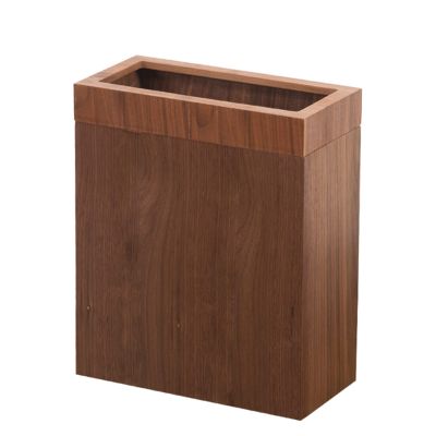 DRSFF Garbage Bin Living Room 12L Three-Dimensional Square Trash Can Wooden Bathroom Rubbish Container Home Office Waste Paper Basket Bedroom Storage Bucket - Uncovered (Color : B)