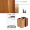DRSFF Garbage Bin Living Room 12L Three-Dimensional Square Trash Can Wooden Bathroom Rubbish Container Home Office Waste Paper Basket Bedroom Storage Bucket - Uncovered (Color : B) view 3