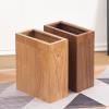 DRSFF Garbage Bin Living Room 12L Three-Dimensional Square Trash Can Wooden Bathroom Rubbish Container Home Office Waste Paper Basket Bedroom Storage Bucket - Uncovered (Color : B) view 4