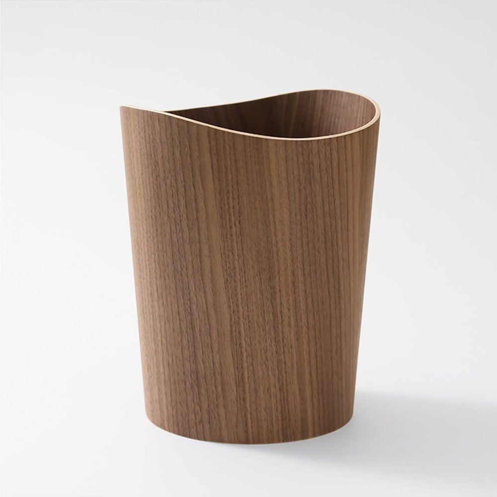 DRSFF Nordic Round Wooden Trash Can Hotel Living Room Office Waste Recycling Basket Garbage BinRubbish Container for Bedroom Bathroom Kitchen (Color : A)