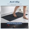 AMOAMI Ultra Thin Bathroom Rugs, Rubber Backed Bath Mats for Bathroom Non Slip, Absorbent Bathroom Mat for Floor, Shower, Sink(20"x 32", Black) view 2