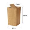 DRSFF Nordic Wooden Trash Can Simple Non-Printed Garbage Bin Square Flip Trash Recycling Bins Under Desk Storage Container Hotel Lobby Meeting Rooms Waste Paper Basket (Color : A) view 2