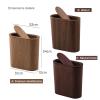 DRSFF Ultra-Narrow Trash Can with Swing Top Lid for Bathroom Kitchen Bedroom Nordic Home Wooden Large Gap Garbage Bin Offices Durable Rubbish Container Wastebasket (Color : B) view 2