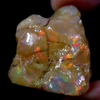 Dazzlegems Ultra Fire Opal Rough Gemstone, Raw Crystals Gemstone, Ethiopian Opal Rock, Jewelry Making Supplies, Chakra Healing, Energy Stone, Reiki, Meditation, Art-Crafts-Diy Stone,51.75Cts,