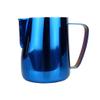 Homemade 304 Stainless Steel Milk Frothing Pitcher 12oz/20.3oz Milk Frothers Teflon Coated Stainless Steel Coffee Jug Pull flower (Color : Blue, Size : 600ml) view 1