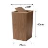 DRSFF Nordic Wooden Trash Can Simple Non-Printed Garbage Bin Square Flip Trash Recycling Bins Under Desk Storage Container Hotel Lobby Meeting Rooms Waste Paper Basket (Color : B) view 2