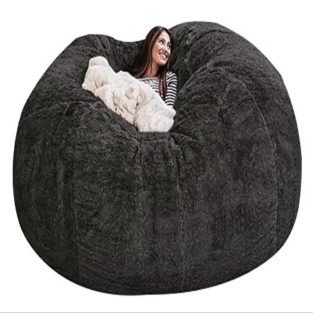 Bean Bag,Big Huge Giant Bean Bag Chair for Adults, (No Filler) Bean Bag Chair for Adults Kids Comfy Fluffy Giant Round Beanbag Lazy Sofa Cover- Machine Washable Covers, Double Stitched Seams