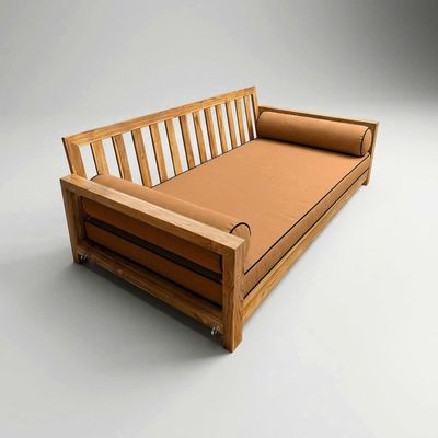 Prolinemax Style 5 - Mattress & Pillow Bolster for Outdoor Indoor Daybed Porch Swing Bed Contrast Trim Twin-XL Size AD104 | Covers ONLY |