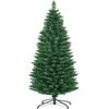 HAPPYGRILL 6FT Pencil Christmas Tree Slim Xmas Tree for Home Outdoor Decoration Unlit Artificial Christmas Tree with Foldable Metal Stand PVC Material view 1