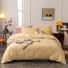 Janlive Washed Cotton Duvet Cover Twin Ultra Soft 100% Cotton Solid Color Cream Yellow Duvet Cover Set with Zipper Closure -2 Pieces Cream Yellow Twin view 1