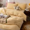 Janlive Washed Cotton Duvet Cover Twin Ultra Soft 100% Cotton Solid Color Cream Yellow Duvet Cover Set with Zipper Closure -2 Pieces Cream Yellow Twin view 3