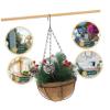 Pre-Lit Artificial Christmas Hanging Basket, 17.7 Inches, Decorated with Frosted Pine Cones and Berry Clusters, 30 LED Warm Lights, Ideal for Outdoor Front Porch and Garden Decorations view 2