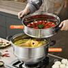 MANO Steamer Pot for Cooking 11.8 inch Steam Pots with Lid 2-tier Stainless Steel Steaming Pot Multipurpose Cookware with Handle for Vegetable, Dumpling, Stock, Sauce, Food view 3