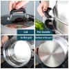 MANO Steamer Pot for Cooking 11.8 inch Steam Pots with Lid 2-tier Stainless Steel Steaming Pot Multipurpose Cookware with Handle for Vegetable, Dumpling, Stock, Sauce, Food view 4