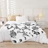 Dinosaur Print Sherpa Blanket - Black and White Dino Alphabet Fleece Throw for Bed, Sofa, Couch - Kids Jungle Animal Wildlife Decor - Ultra Soft, Warm, Fuzzy - 40"x50" view 2