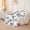 Dinosaur Print Sherpa Blanket - Black and White Dino Alphabet Fleece Throw for Bed, Sofa, Couch - Kids Jungle Animal Wildlife Decor - Ultra Soft, Warm, Fuzzy - 40"x50" view 3
