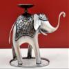 11" Handmade Decorative Elephant Candle Holder - Iron view 1