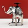 11" Handmade Decorative Elephant Candle Holder - Iron view 2