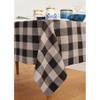 Solino Home Linen Checkered Tablecloth 60 x 120 Inch - 100% Pure Linen Natural and Black Table Cloth for Rectangle Tables - Machine Washable Tablecloth for Winter, Spring view 2