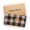 Solino Home Linen Checkered Tablecloth 60 x 120 Inch - 100% Pure Linen Natural and Black Table Cloth for Rectangle Tables - Machine Washable Tablecloth for Winter, Spring view 3