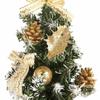 Queenbox 7.8in Mini Tabletop Christmas Tree, with Glitter Xmas Pine Cone, Ball, Gift Box Ornament for Table Top Desk Home Office Decor, Blue view 4