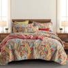 Autumn Dream Cotton Bedspread Quilt Sets, 3 Pieces Reversible Comforter Coverlet Sets, Yellow Gorgeous Paisley,Queen Size view 1