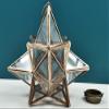 8" Star Shape Glass Hanging Candle Stand | Handmade - Iroon with Glass view 2