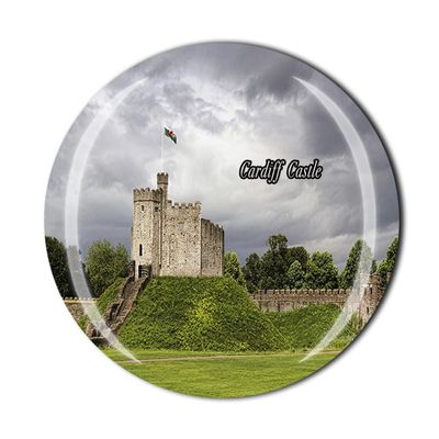 Cardiff Castle UK Fridge Magnet Crystal Tourist Souvenir Gift Collection Refrigerator Magnetic Sticker