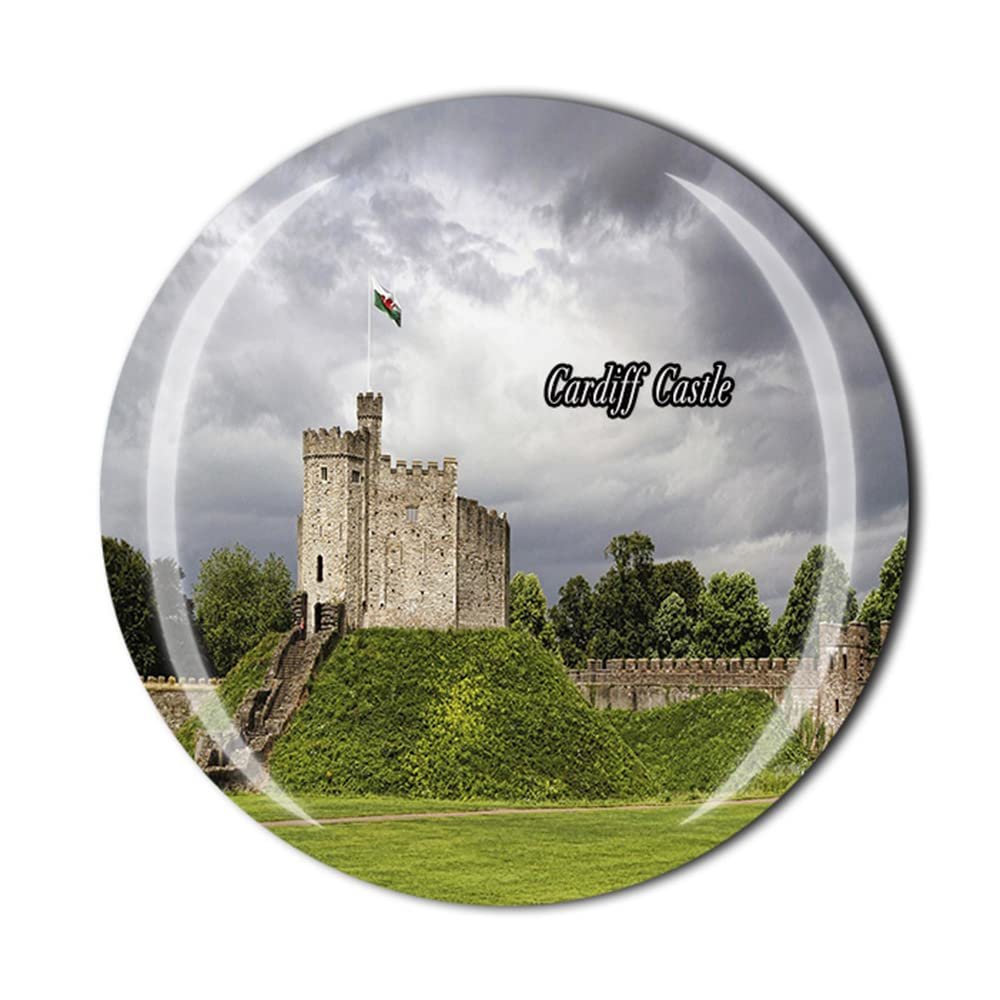 Cardiff Castle UK Fridge Magnet Crystal Tourist Souvenir Gift Collection Refrigerator Magnetic Sticker