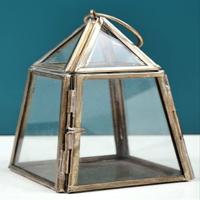 5" Small Glass Hanging Candle Stand | Handmade - Iroon with Glass