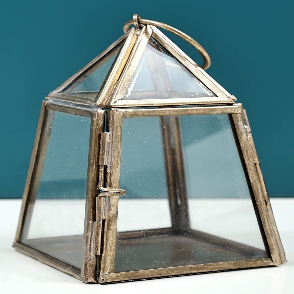 5" Small Glass Hanging Candle Stand | Handmade - Iroon with Glass